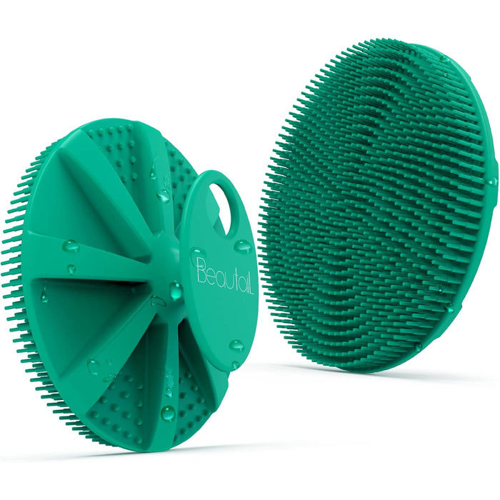 Силіконова щітка для тіла BEAUTAIL, м'яка пілінг-щітка для тіла, для жінок та чоловіків, чутлива шкіра, 1 шт. (Зелена)