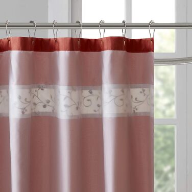 Штора для душу Madison Park Serene Flora з вишивкою, 72x72 см, Spice H182.9 x B182.9 см
