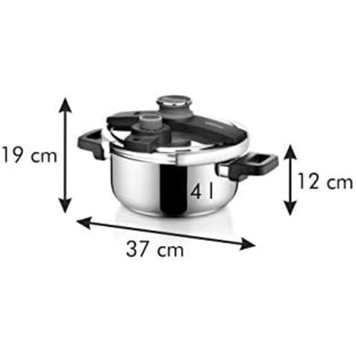 Каструля-скороварка Tescoma ULTIMA 6 л з індукційним дном, 4-разова безпека, з індикатором тиску та ситом