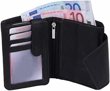 LEAS Ladies' Exchange in portrait format with RFID protection, genuine leather, black Ladies' Collection