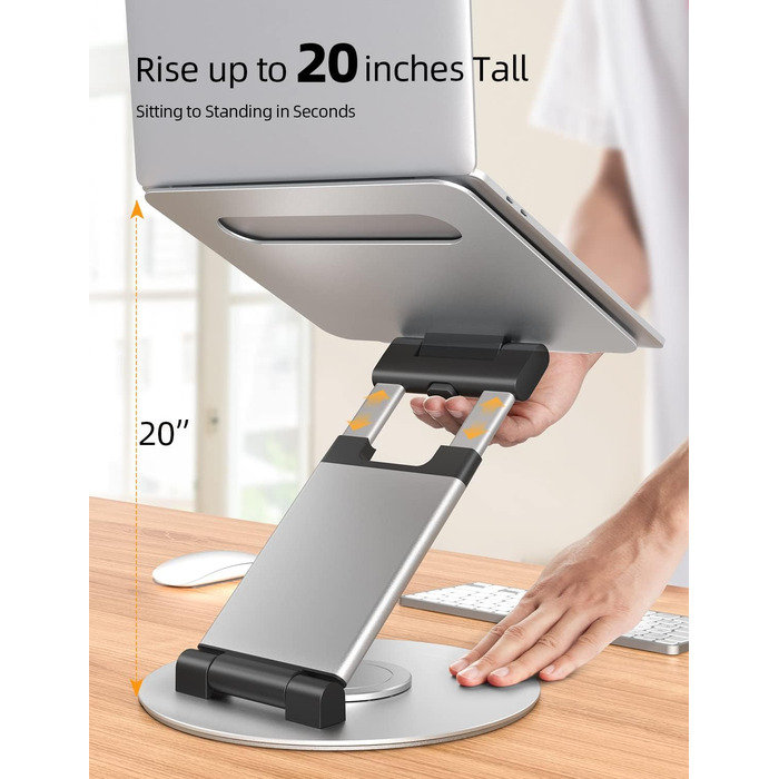 NULAXY Adjustable Laptop Stand - 360° Swivel Base, Height Adjustable up to 20