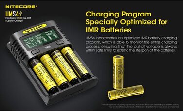 Зарядний пристрій Nitecore UMS4 3000mA USB – універсальний, чорний, для дорослих