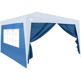 Deuba® 2-piece side walls, 3x2 m each, water-repellent, side windows, zipper closures, securing straps, pavilion, folding pavilion, garden tent, party tent, 6x3m (Blue)