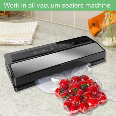 O2frepak 4 Rolls of Film 28x600cm Vacuum Sealer Rolls for Food, BPA-Free Vacuum Bags Sous Vide Bags Film for Vacuum Sealers and Foil Sealers Suitable (total: 2400cm)