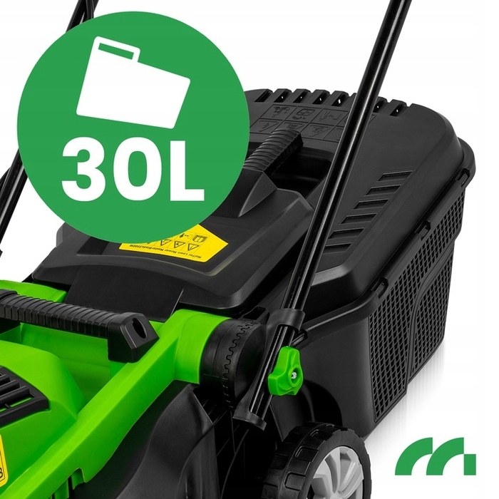 Електрична газонокосарка MalTec 2100 Вт з травозбірником 30 л та регулюванням висоти зрізу