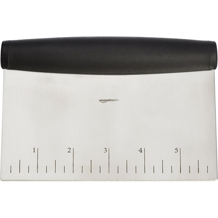 Amazon Basics - Loaf Pan, Non-Stick, Carbon Steel, 20.3 cm x 10 cm, 2-Pack & Multi-Purpose Kitchen Knife/Scraper, Stainless Steel
