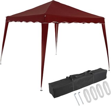 CASARIA® Pavilion Capri 3x3m Pop-Up UV Protection 50+ Waterproof Winter-Ready with Bag Foldable Stable Camping Garden Pop-Up Pavilion Party Tent (Red)