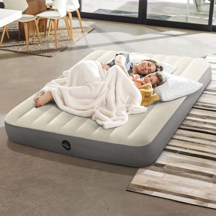 Надувний матрац Intex Queen Dura-Beam Series, бежево-сірий, один