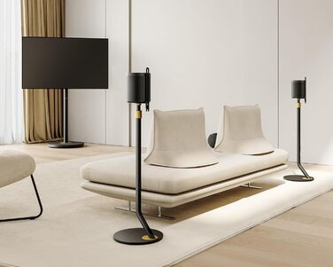 Підставка для колонок FITUEYES Design, регульована висота, металева, чорна (2 шт.)