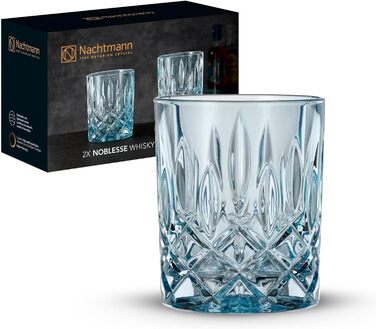 Набір склянок для віскі Nachtmann Noblesse, 2 шт, 295 мл, блакитний, з кришталевого скла, 104239