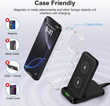 Бездротовий зарядний пристрій 15W: сумісний з Google Pixel, Samsung Galaxy, iPhone. Підставка для швидкої зарядки (V027)