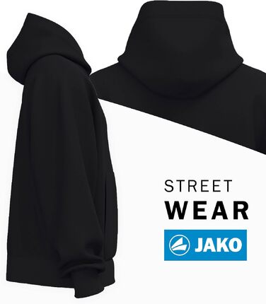 Худі JAKO Wardrobe унісекс Heavy Cotton — прогунковий світшот з капюшоном, щільна бавовна 400 г/м², чорний, розмір XL