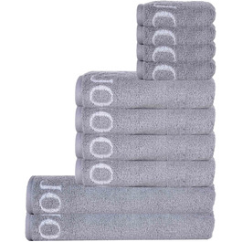 Joop! Towel Set, 10-Piece - Classic, 2x Shower Towel, 4x Hand Towel, 4x Guest Towel Grey Set