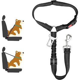 Автомобільний нашийник для собак, регульований, нейлон, безпечний, чорний, для подорожей та прогулянок