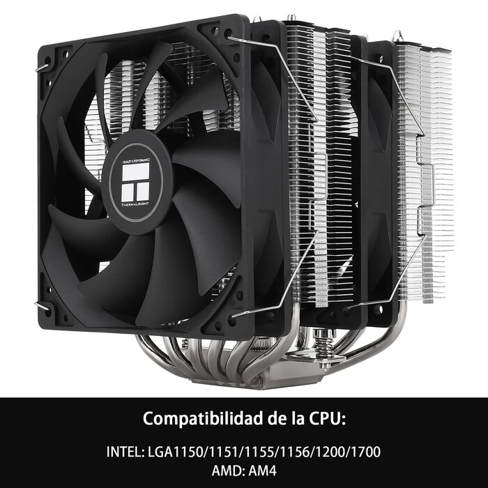 TR Peerless Assassin 120 SE ARGB: Кулер для CPU з RGB підсвічуванням, 6 heatpipes, 120 мм вентилятори, для AMD AM4/AM5 та Intel 1700/1150/1151/1200