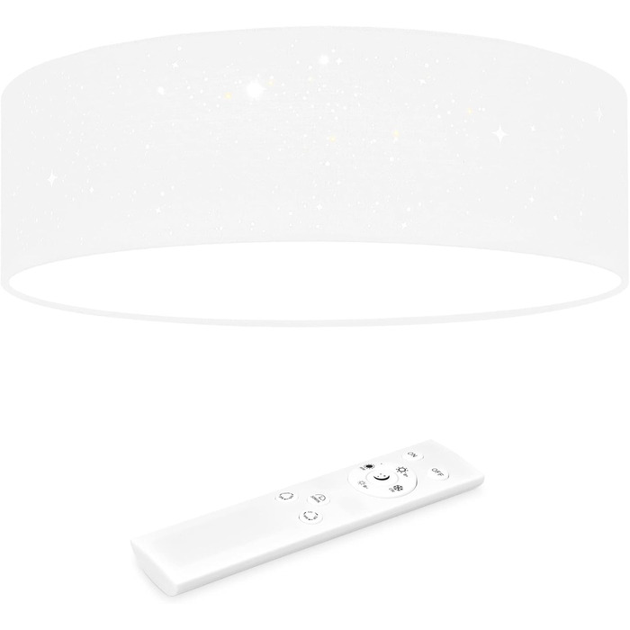 Navaris LED Ceiling Light - Dimmable Color Temperature Change Remote Control - 22W Starry Sky - Living Room Lamp Bedroom Ceiling Lamp Children's Room Lamp Ceiling (32cm, White)