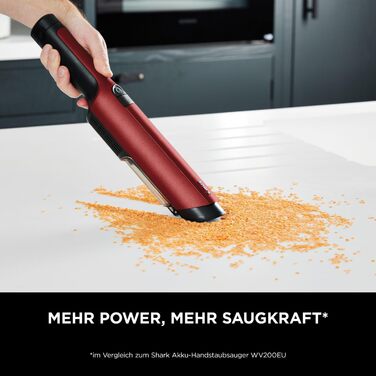 Shark WandVac 2.0 Бездротовий міні-пилосос, ручний, WV270EU. Компактний, легкий, з насадкою для щілин та універсальною насадкою. Час роботи: 15 хвилин, помаранчевий колір.