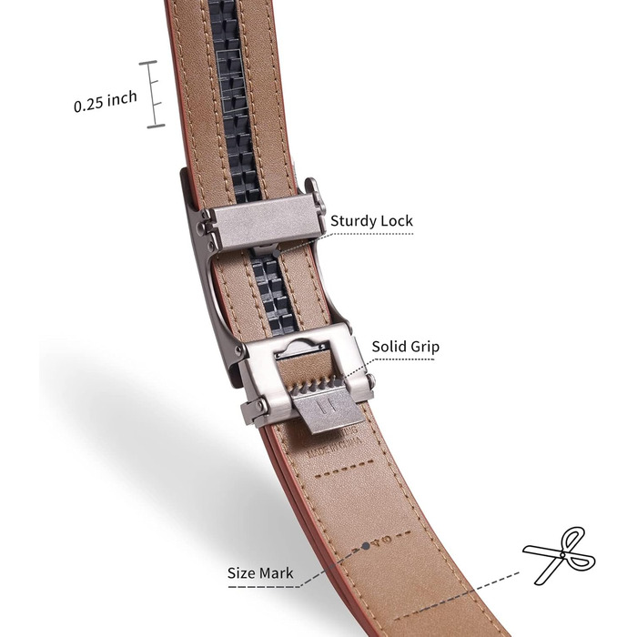 Чоловічий шкіряний ремінь TANGCHAO з автоматичною застібкою-рачею, 35 мм, регульований розмір, для бізнесу, костюма, джинсів