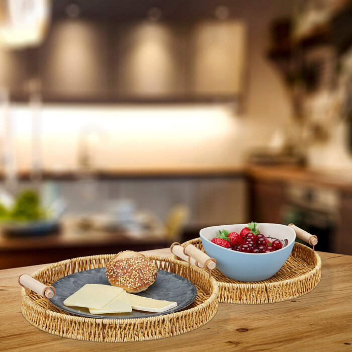 Relaxdays Set of 3 Round Serving Trays