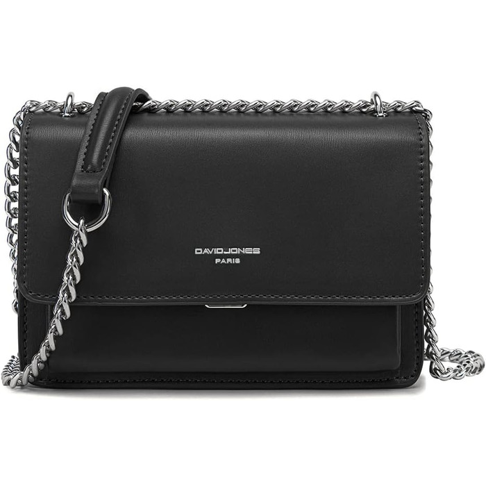 Сумка жіноча David Jones через плече, чорна: мініатюрна кросбоді, клатч зі штучної шкіри, елегантна вечірня та повсякденна