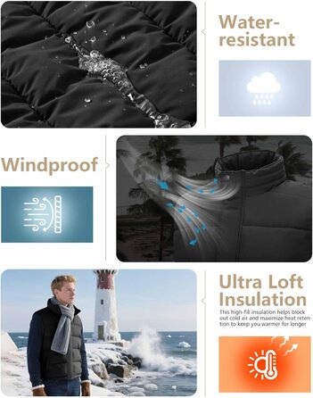 Чоловіча степна жилетка 33,000ft - тепла спортивна жилетка для туризму, гольфу, верхової їзди та відпочинку. Водовідштовхуюча жилетка з 4 кишенями. Розмір L.