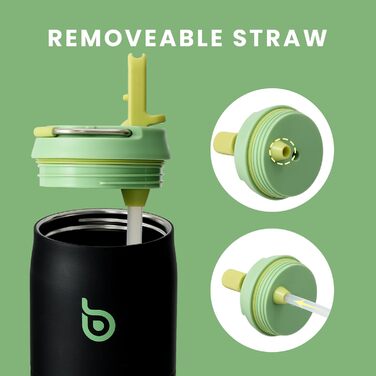 bottlebottle BOTTLE Insulated Water Bottle Stainless Steel 32oz (946ml) with Straw Handle for Sports, Travel, Gym, Double-Walled Leak-Proof, BPA-Free (Morgenröte)