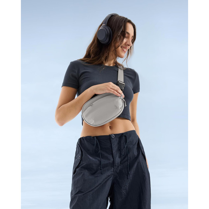 tomtoc жіноча поясна сумка-слінг з RFID захистом, 1.5 л, для подорожей, повсякденного використання, фестивалів, спорту, туризму, зелена (сіра)