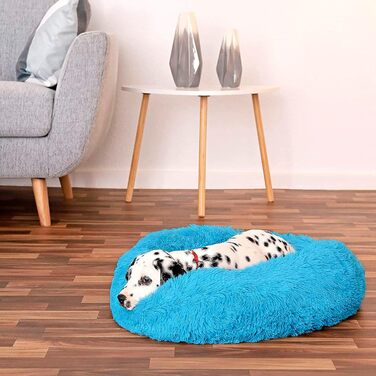 Ліжко для собак та котів Yuma Spazio, 35 x 50 см, бірюзове, міцне, анти-гризун, знімний чохол