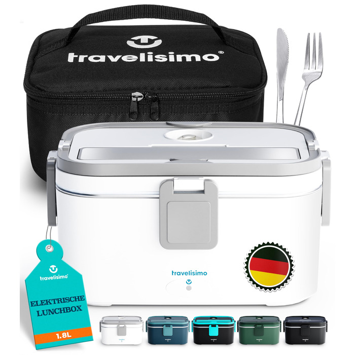 Електрична ланчбокс TRAVELISIMO XXL 1.8L: 3-в-1 обігрівач для авто, роботи та дому (100W, 12V/24V/220V)
