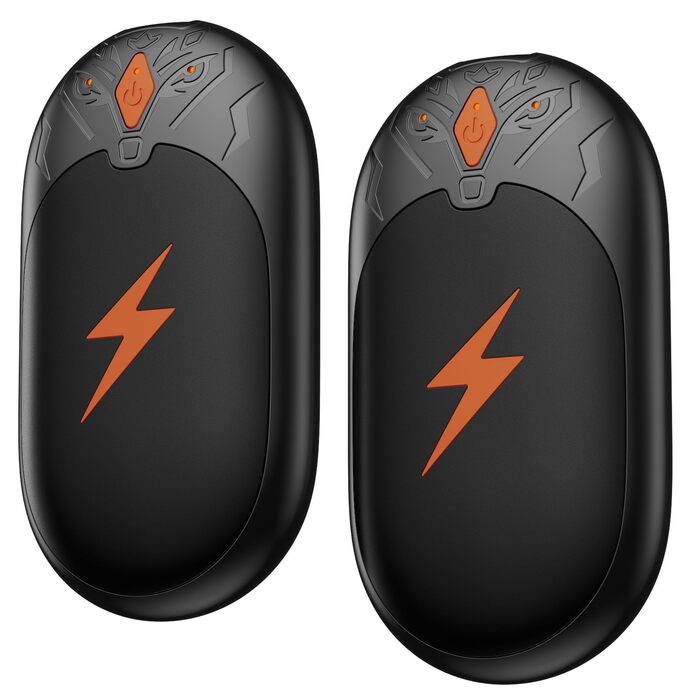 Електричні грілки для рук 2 шт. - ультралегкі, перезаряджаються, з 3 режимами нагріву, до 24 годин роботи, USB, для активного відпочинку взимку, чорні, з магнітом