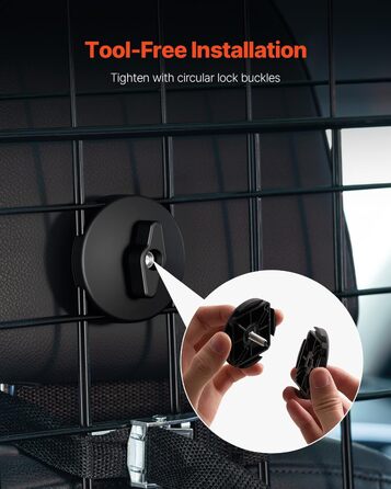 Автобар'єр для собак VEVOR - регульована перегородка, сітка (968x405 мм), захист для заднього сидіння, універсальна автобар'єр для SUV, пікапів (не складається, 87-146 см*42 см)