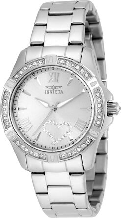 Жіночий кварцовий годинник Invicta Angel зі сталі, 34 мм, сріблястий