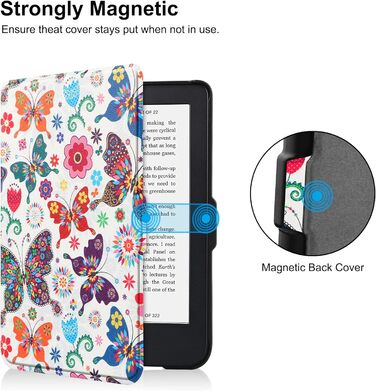 Чохол-книжка HGWALP Slim Shell для Tolino Shine 5/Shine Color/Shine 4 та Kobo Clara Colour/Clara BW/Clara 2E eReaders, з авто-ввімкненням/вимкненням (Butterfly)