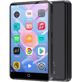 MP3 плеєр Oilsky 80GB з Bluetooth та WiFi, Android 9.0, 4-дюймовий сенсорний екран 1080P, підтримка Spotify, Audible, Deezer, чорний