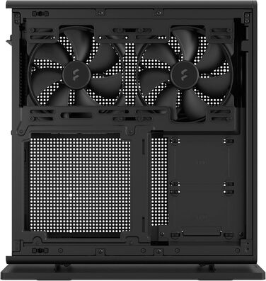Корпус Fractal Design Ridge Black Mini-ITX для ігрового ПК з PCIe 4.0, 2 вентилятори 140мм PWM, USB Type-C