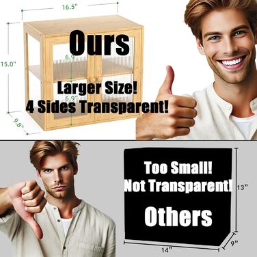 Бамбанг Бамбукова Brotbox для кухонного столу, дерев'яний броток, контейнер для хліба з 2 дверцятами, бамбуковий броток, MBX-06