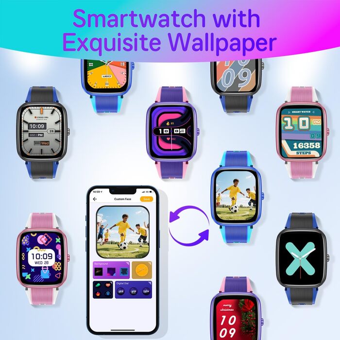 Дитячий розумний годинник Smartwatch Kinder з водозахистом та фітнес-трекером. 1,75