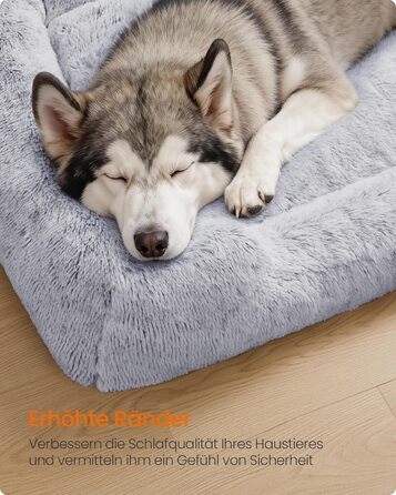 Ліжко для собак Feandrea, м'яке гніздо, 71 x 55 x 18 см, кошик для собак, знімний чохол, антиковзаюче покриття, Ombré сірий PGW271G01