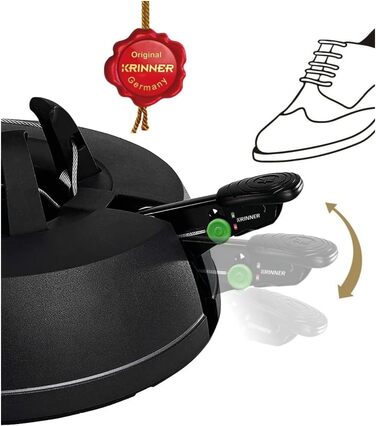 KRINNER® Green Line Comfort Grip S Recycling Christmas tree stand, including foot pedal single-rope system with 3-liter water tank for tree heights up to 2.3m. Made in Germany 94219, Black