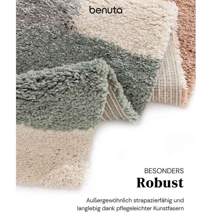 benuta Listening Kids Rug Gobi - Acrylic Fiber - Rectangular & in Style: Geometric, Hygge & Cozy, Scandi Living - Easy to Care For for Living Room Bedroom, Multicolor, 120x170 cm 120 x 170 cm (Rectangular) Multicolor