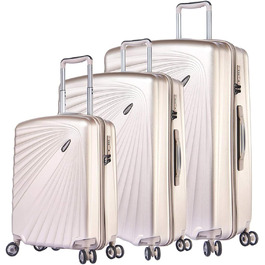 ABISTAB VERAGE Kinetic 4-Double-Wheel Trolley Large, Weighs -76cm, 106-127 Expandable, TSA Lock, ABS/PC Hard Shell Suitcase, Travel Suitcase, Burgundy (Metallic Champagne, SML)