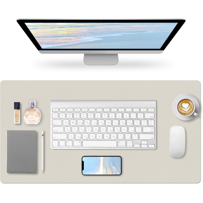 Підкладка на стіл, 80x40 см, з PU-шкіри, для офісу та дому, захист від подряпин, антиковзаюча, білий колір