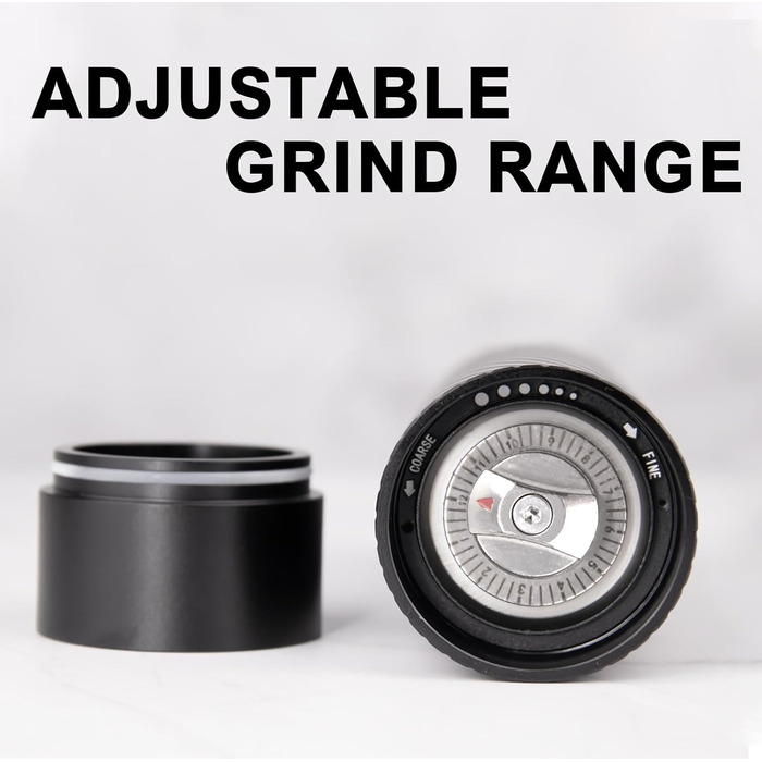 Homnoble Professional Pepper Grinder - High-Performance Metal Pepper Grinder, Manual Pepper Grinder with Adjustable Coarseness and Stainless Steel Blade