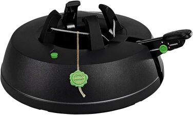 KRINNER® Green Line Comfort Grip S Recycling Christmas tree stand, including foot pedal single-rope system with 3-liter water tank for tree heights up to 2.3m. Made in Germany 94219, Black