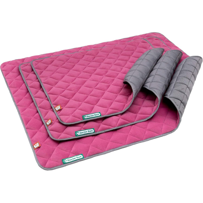 Підстилка для собак Doctor Bark: флісова двостороння підстилка для великих собак. Міцна, м'яка, легко періть до 95°C. Підходить для дому та вулиці (Бежевий/Зелений). Розмір XL (120x100 см), також у кольорі Рожевий/Світло-сірий