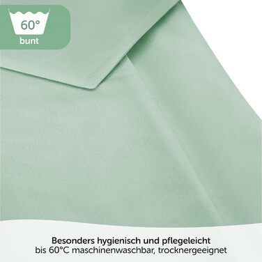 Набір постільної білизни для дитячого ліжечка MAKIAN для малюків, 100x135 см, 40x60 см | 100% бавовна, дихаюча, легка у догляді | З готельними застібками, сертифікат Oeko-Tex (Колір: Айсис-зелений)