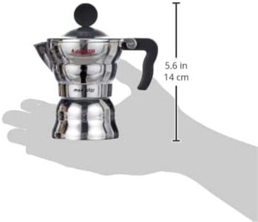 Еспресо-кавомашина Alessi AAM33/6 Design, алюмінієвий корпус, термопластик, срібна, 1 чашка