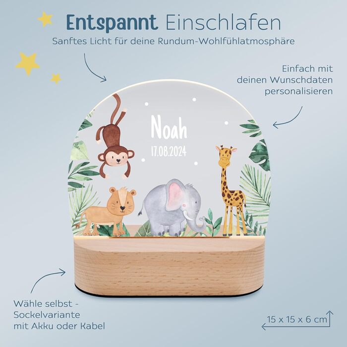 Personalized Night Light for Babies - Custom Nightstand Lamp for Kids - Personalized Gifts for Children - Baby Gift - New Baby Gift