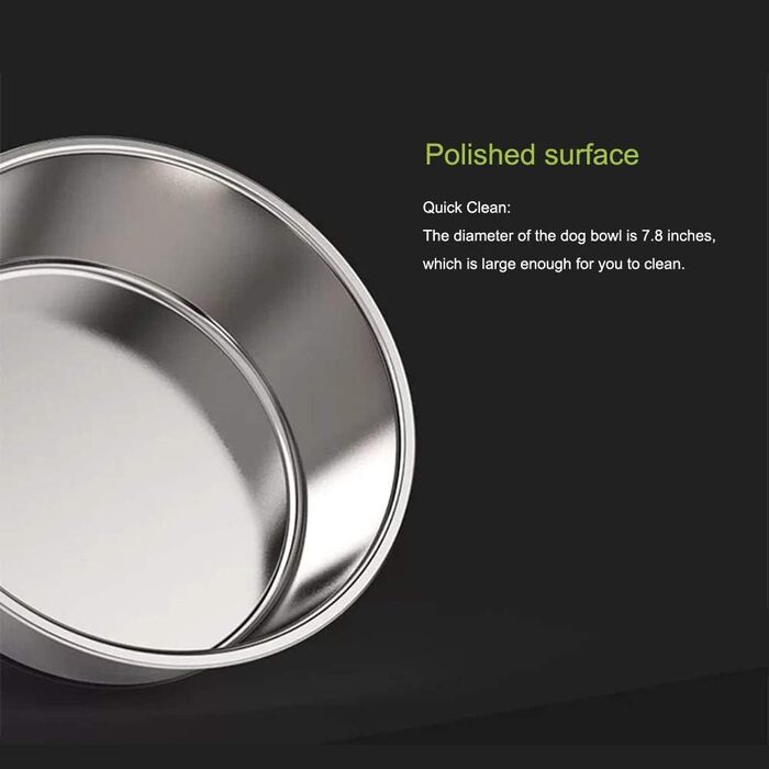 Миска для тварин Futterschale 2 x 1750 мл, велика миска для собак з нержавіючої сталі, годівниця для котів, важка з протиковзким гумовим дном, срільно-чорна