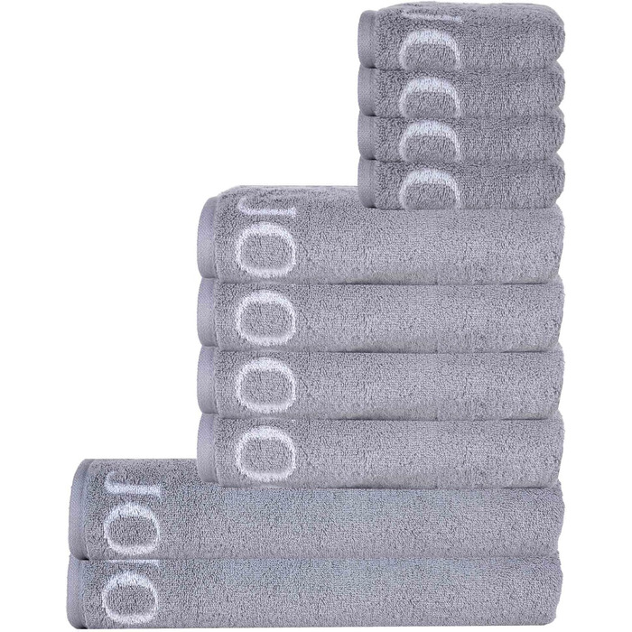 Joop! Towel Set, 10-Piece - Classic, 2x Shower Towel, 4x Hand Towel, 4x Guest Towel Grey Set
